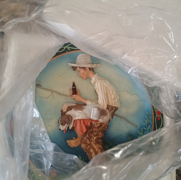 Norman Rockwell Out Fishin Coca Cola Commemorative Edition Plate. With COA - Picture 10 of 11